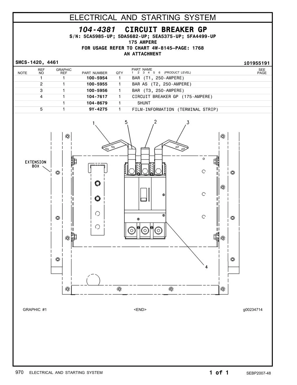 104-7617 - CIRCUIT BREAKER GP (175-AMPERE)