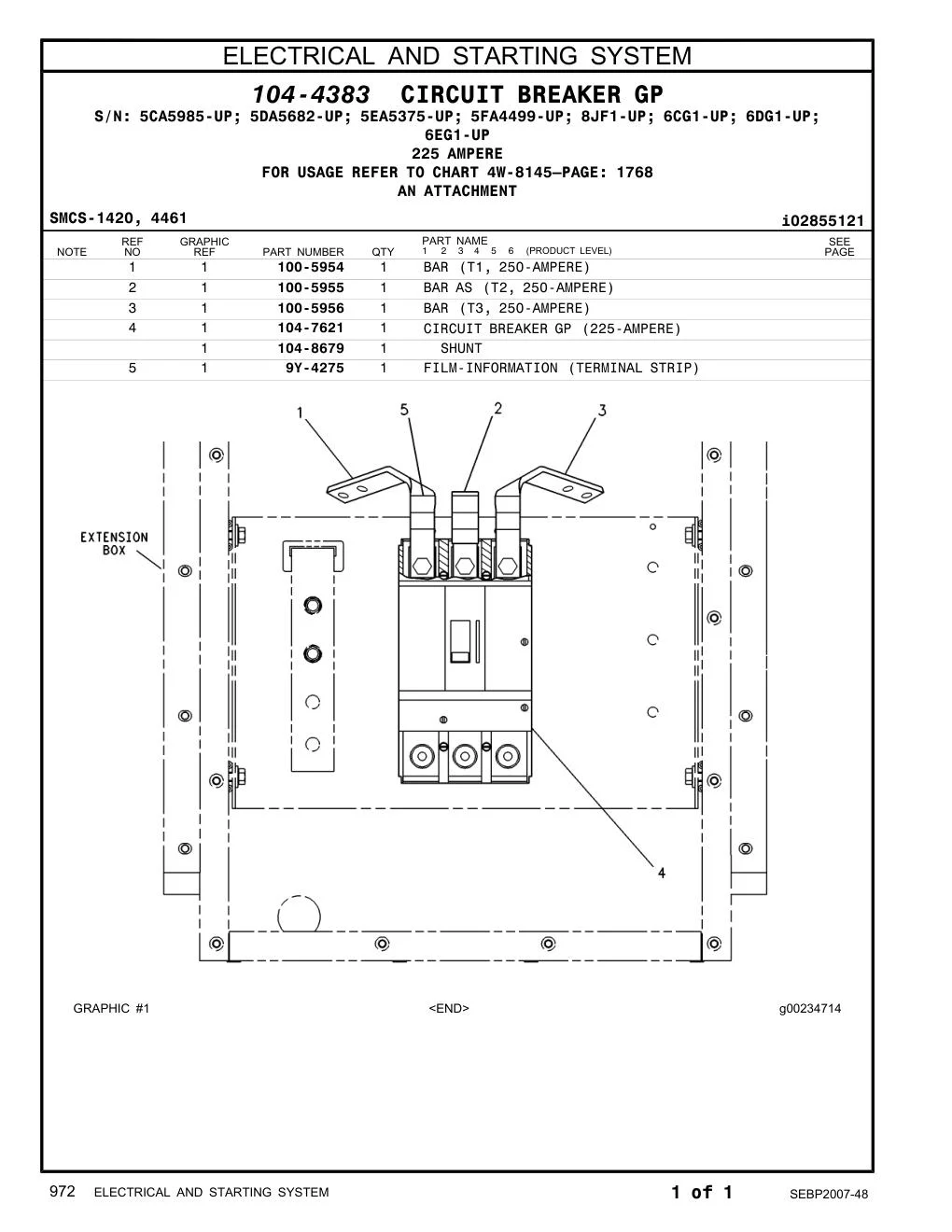 104-7621 - CIRCUIT BREAKER GP (225-AMPERE)