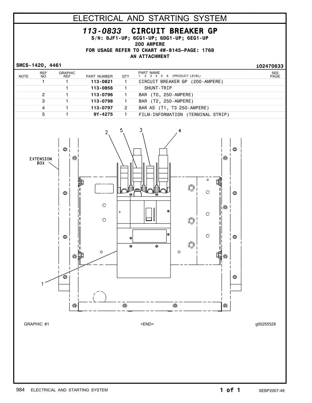 113-0797 - BAR AS (T1, T3 250-AMPERE)