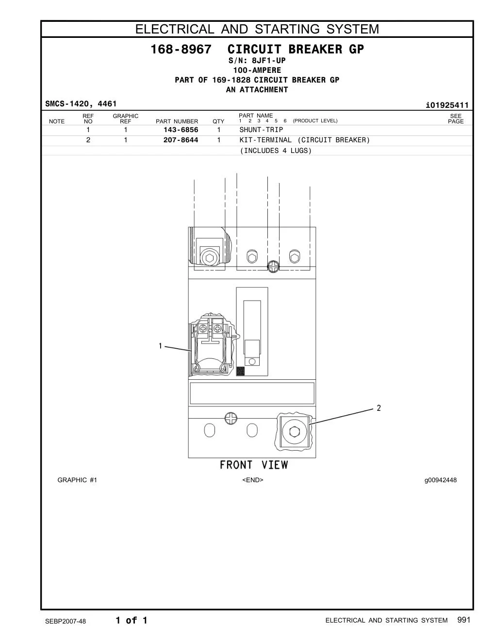 207-8644 - KIT-TERMINAL (CIRCUIT BREAKER)