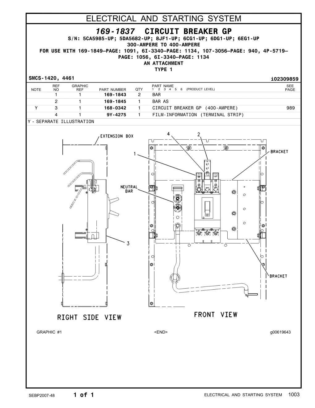 168-0342 - CIRCUIT BREAKER GP (400-AMPERE)