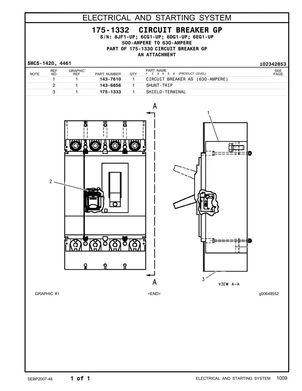 143-7610 - CIRCUIT BREAKER AS (630-AMPERE)