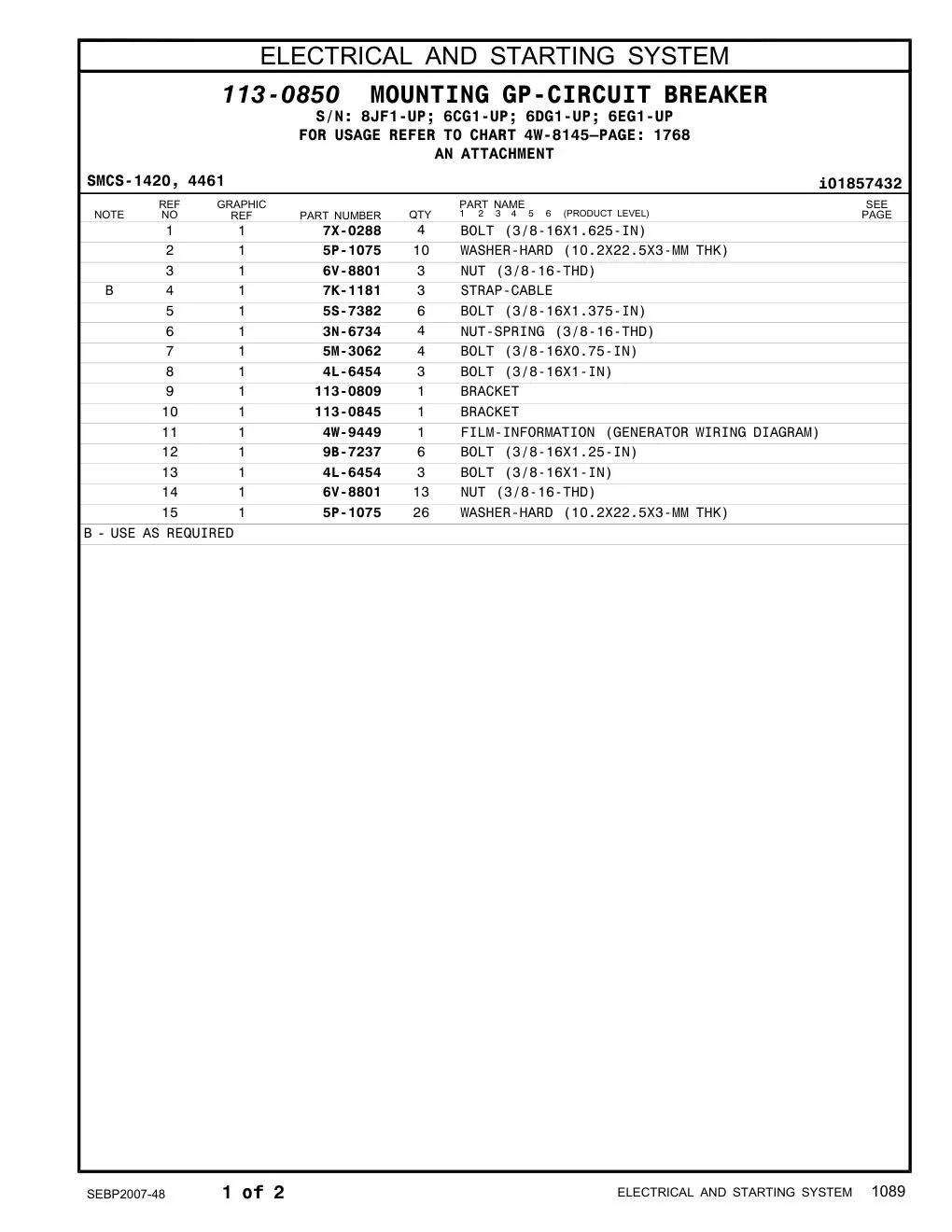 4W-9449 - FILM-INFORMATION (GENERATOR WIRING DIAGRAM)