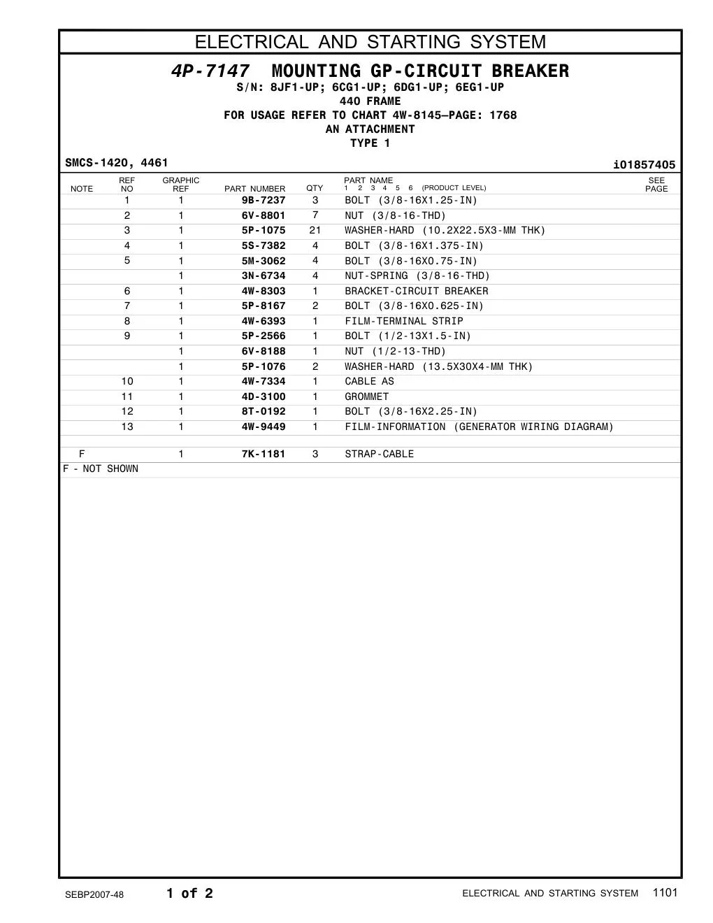 4W-8303 BRACKET-CIRCUIT BREAKER CAT parts manual diagram