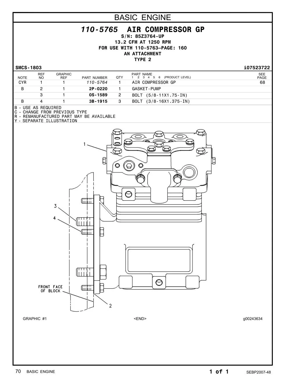 110-5764 - AIR COMPRESSOR GP