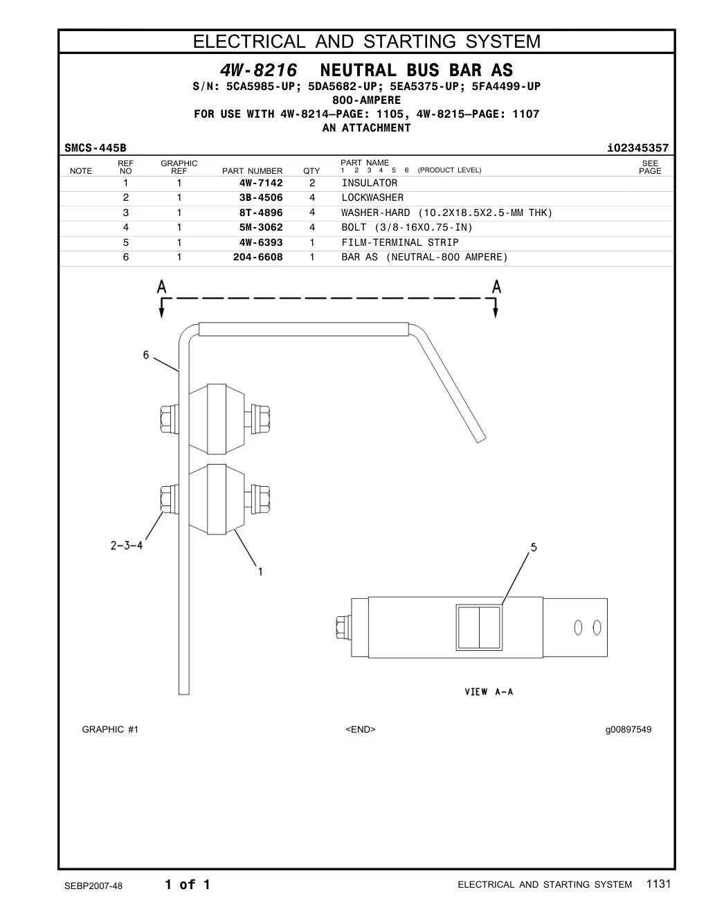 204-6608 - BAR AS (NEUTRAL-800 AMPERE)