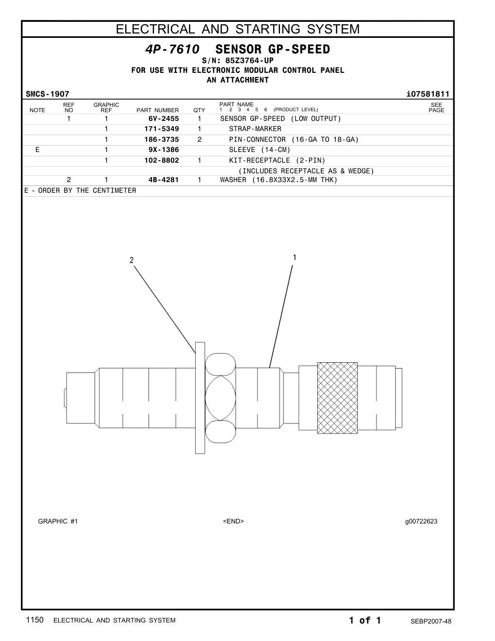 6V-2455 - SENSOR GP-SPEED (ENGINE)