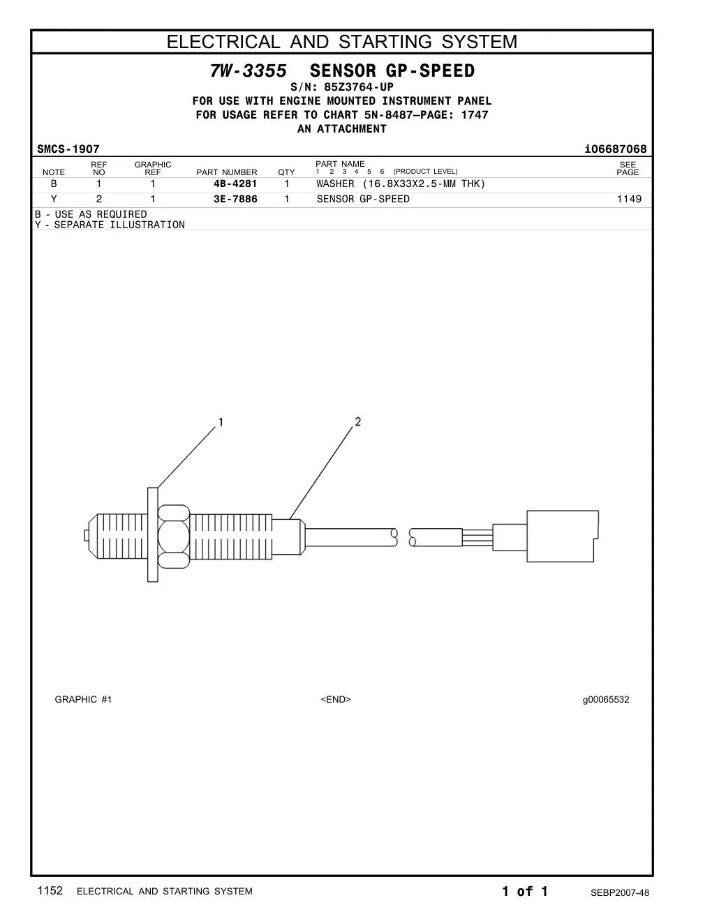 3E-7886 - SENSOR AS-SPEED