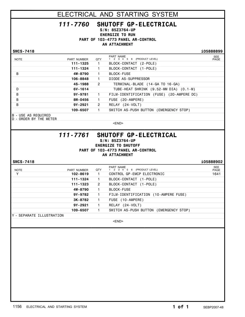 6V-1614 TUBE-HEAT SHRINK (9.52-MM DIA) (0.1-M) CAT parts diagram