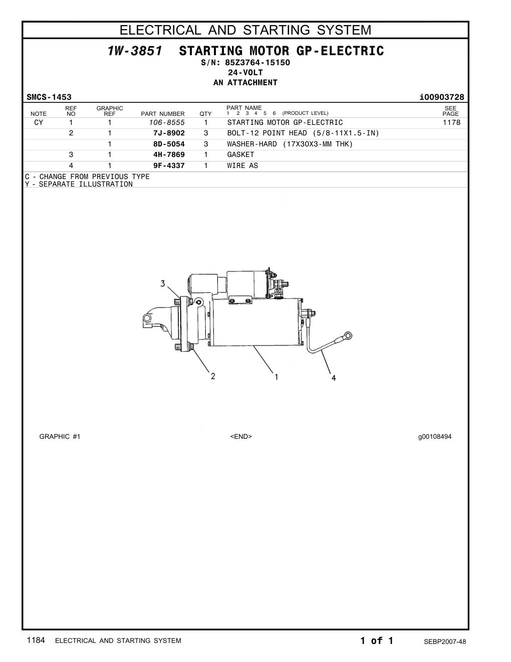 106-8555 - STARTING MOTOR GP-ELECTRIC