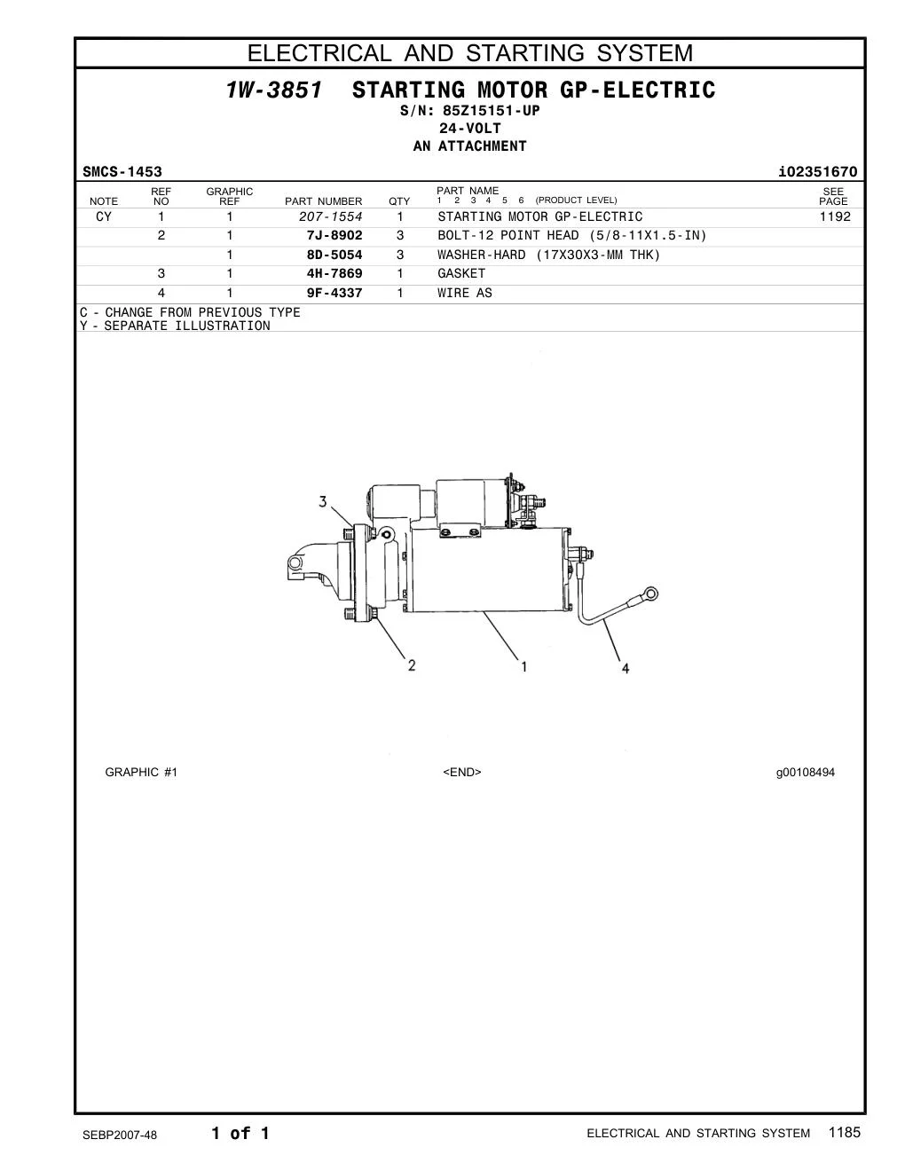 207-1554 - STARTING MOTOR GP-ELECTRIC