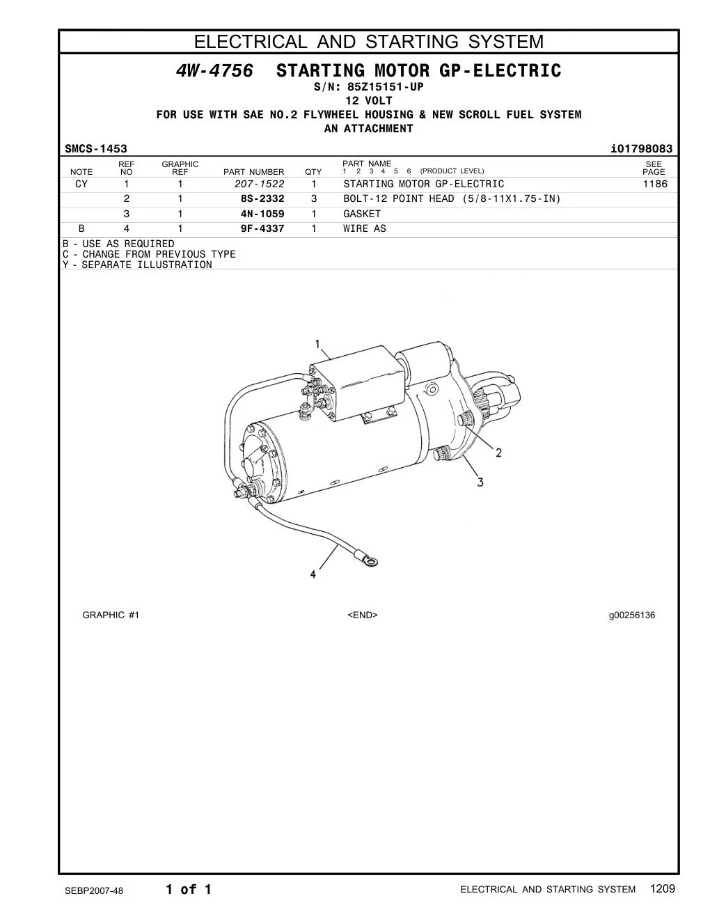 207-1522 - STARTING MOTOR GP-ELECTRIC