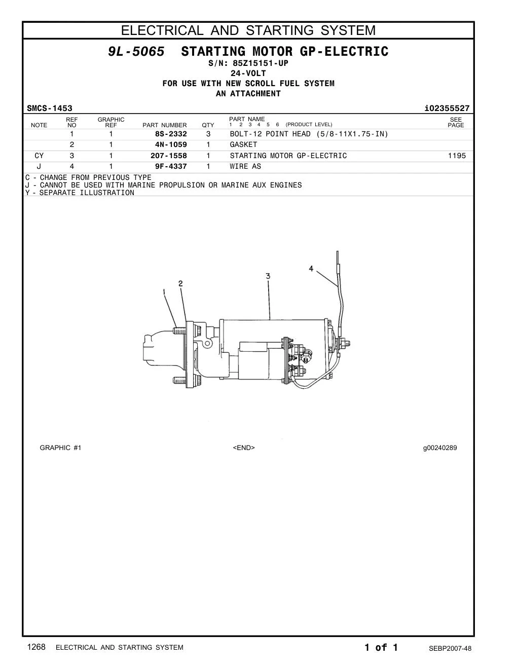 207-1558 - STARTING MOTOR GP-ELECTRIC