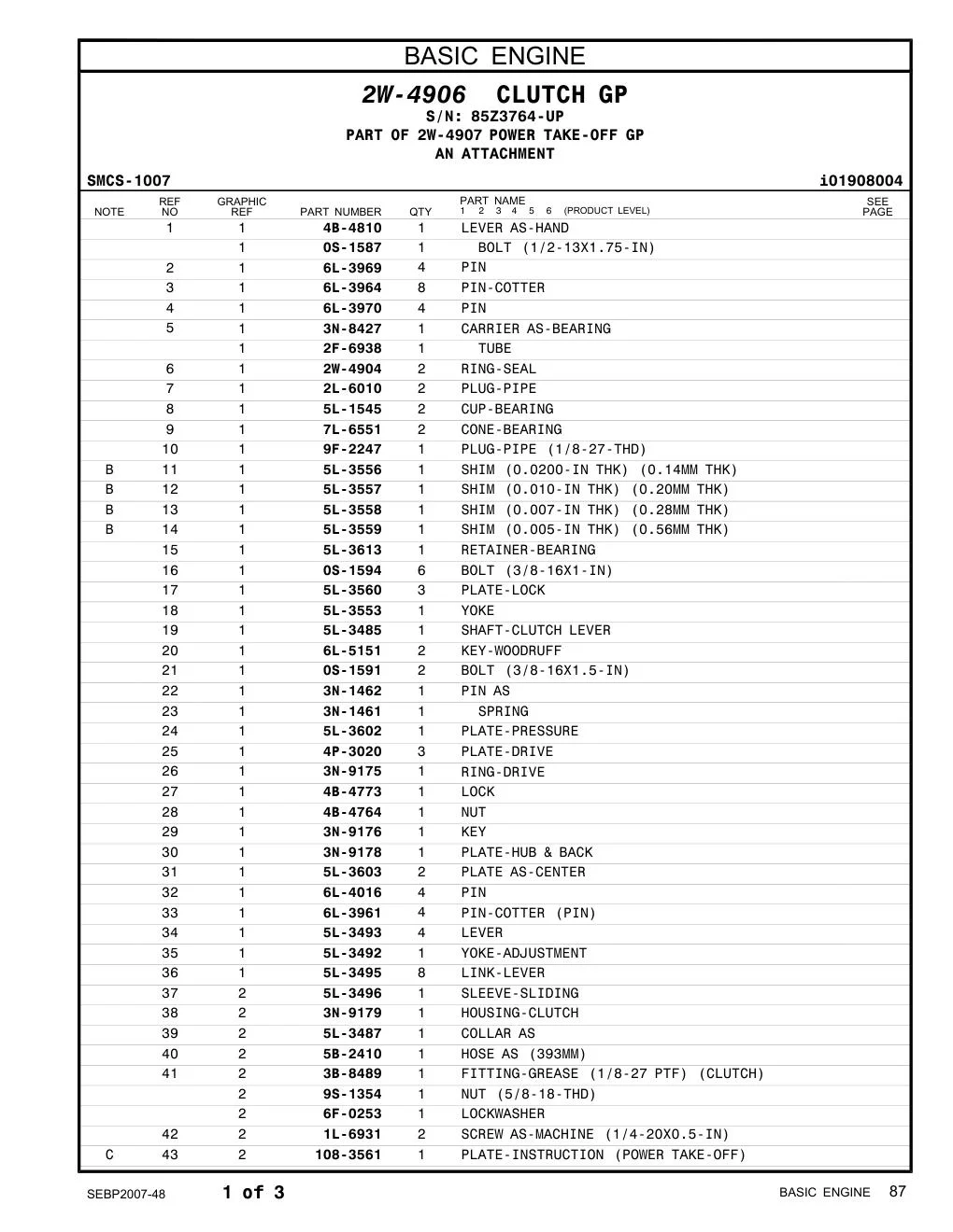 5L-3603 - PLATE AS-CENTER
