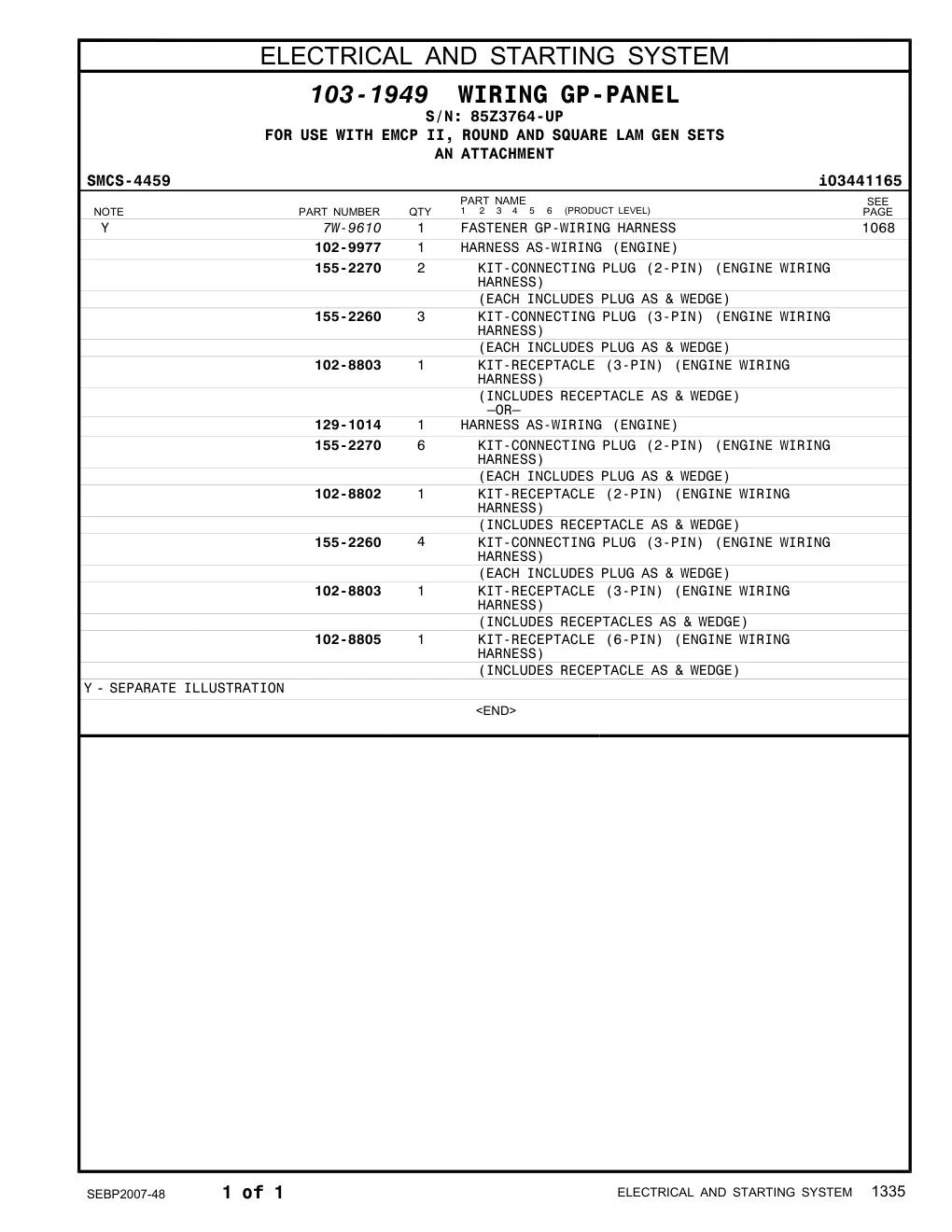 7W-9610 - FASTENER GP-WIRING HARNESS