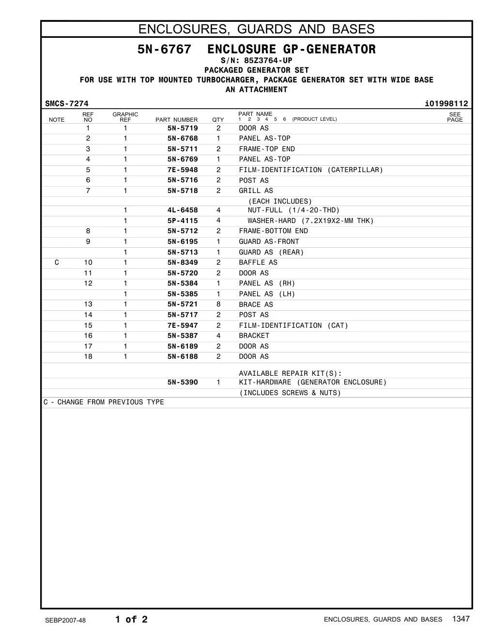 5N-5713 - GUARD AS (REAR)