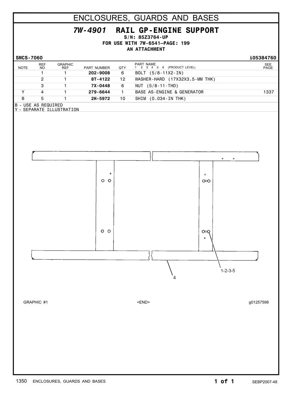 279-6644 - BASE AS-ENGINE & GENERATOR