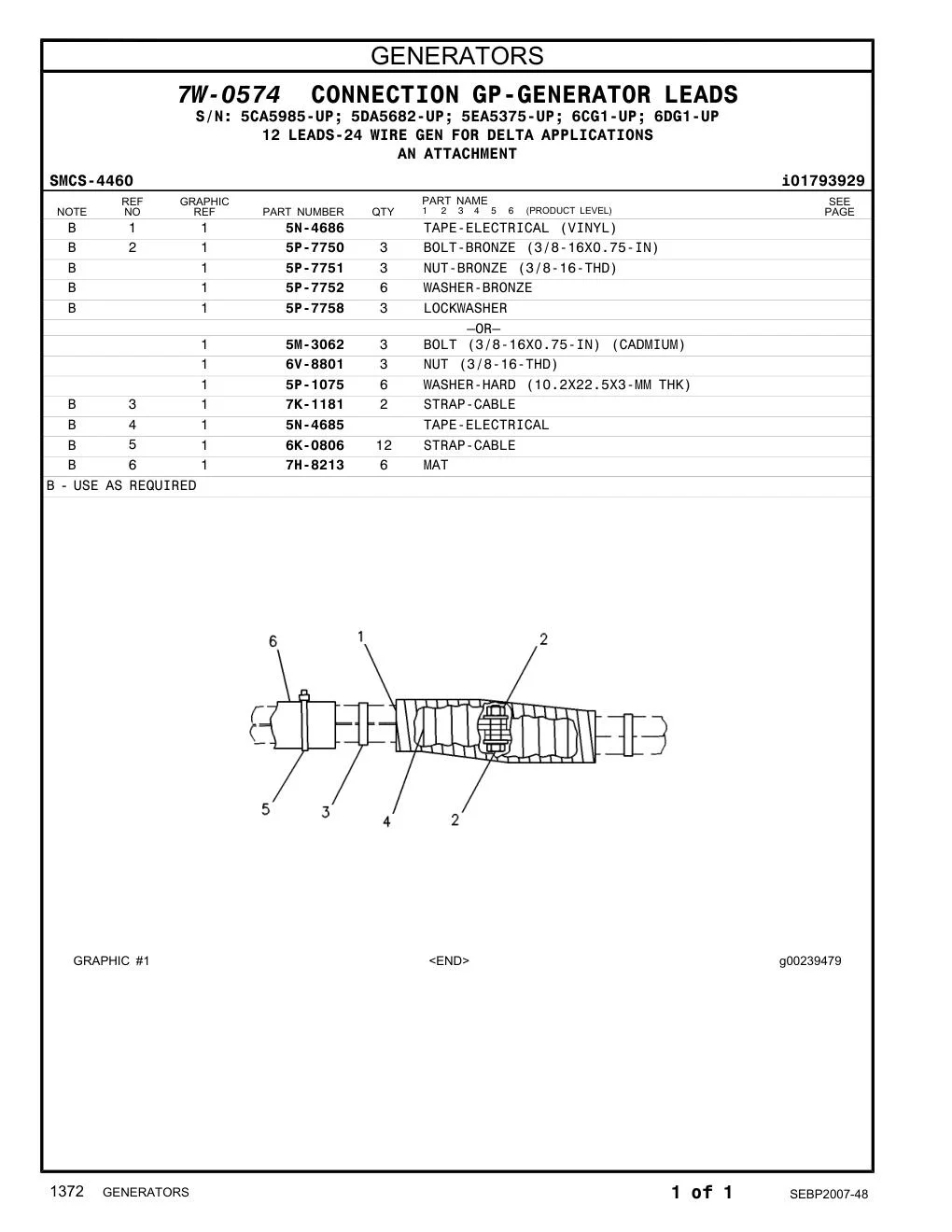 5P-7750 BOLT-BRONZE (3/8-16X0.75-IN) CAT parts manual diagram
