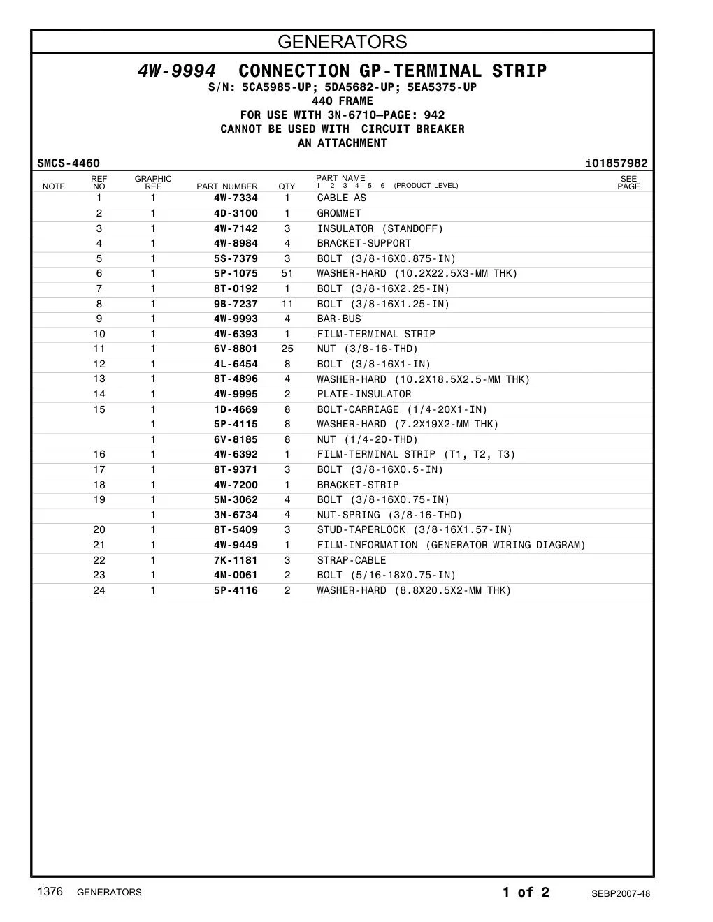 8T-9371 - BOLT (3/8-16X0.5-IN)