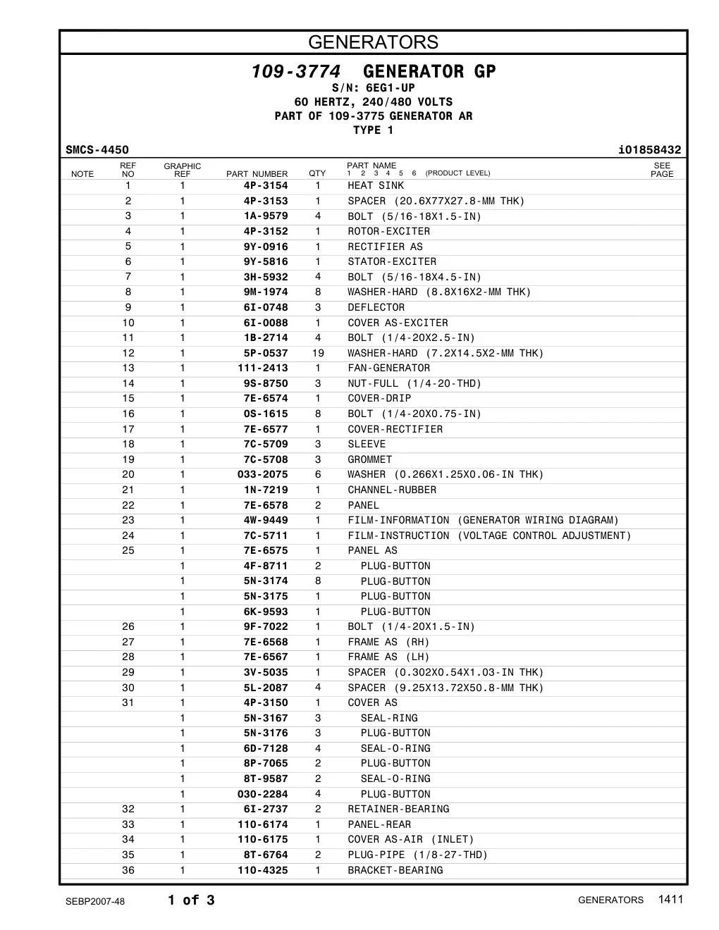 9Y-5816 - STATOR-EXCITER