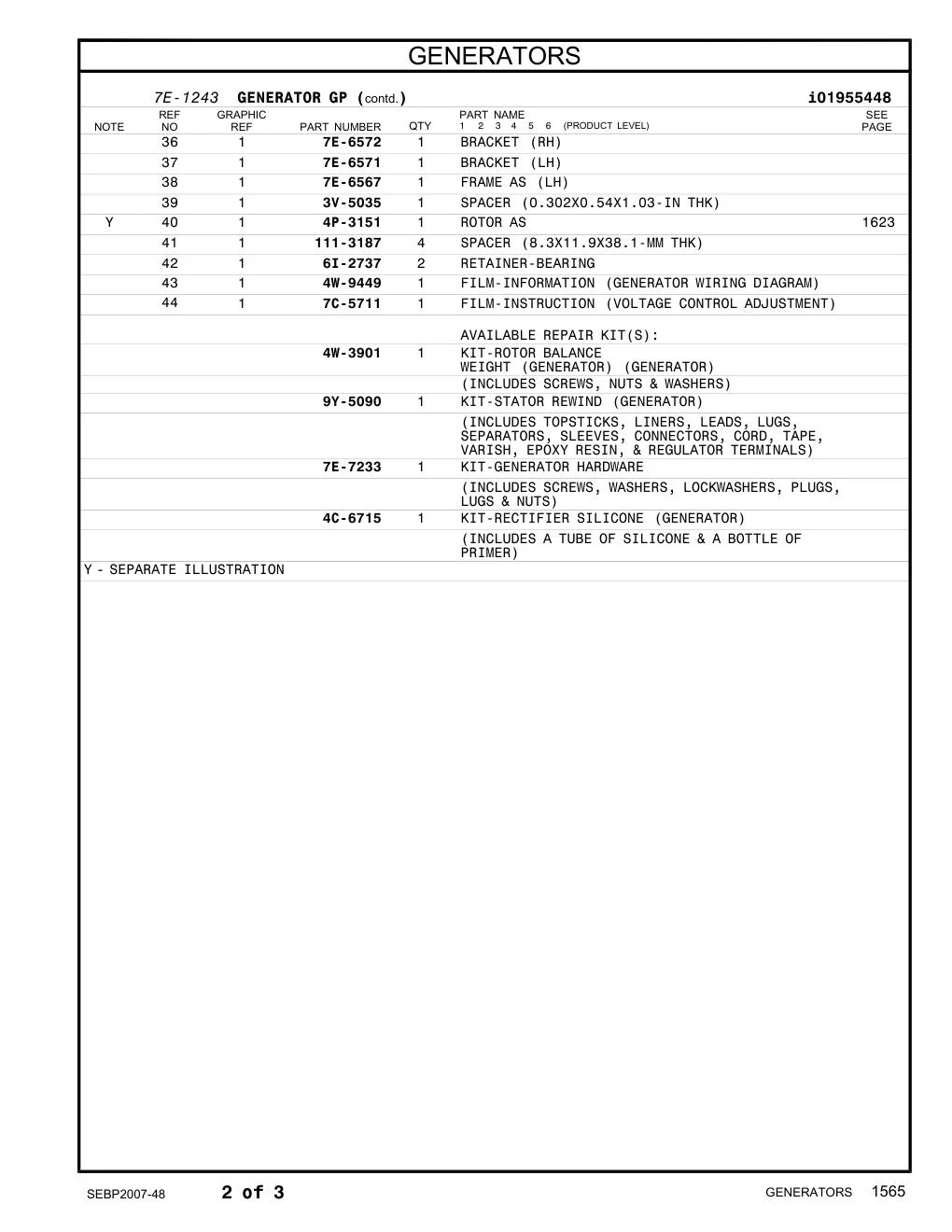4P-3151 ROTOR AS CAT parts manual diagram