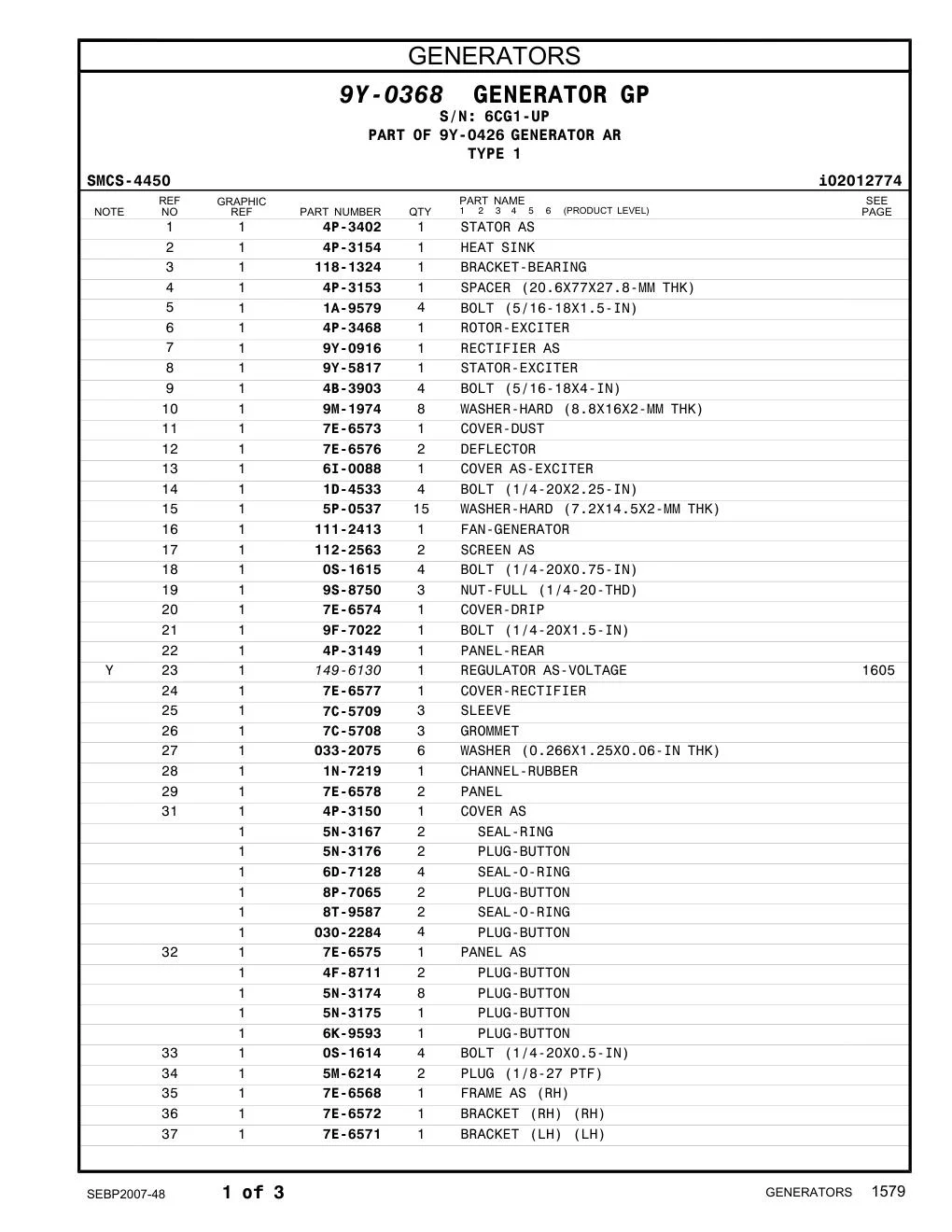 1D-4533 - BOLT (1/4-20X2.25-IN)