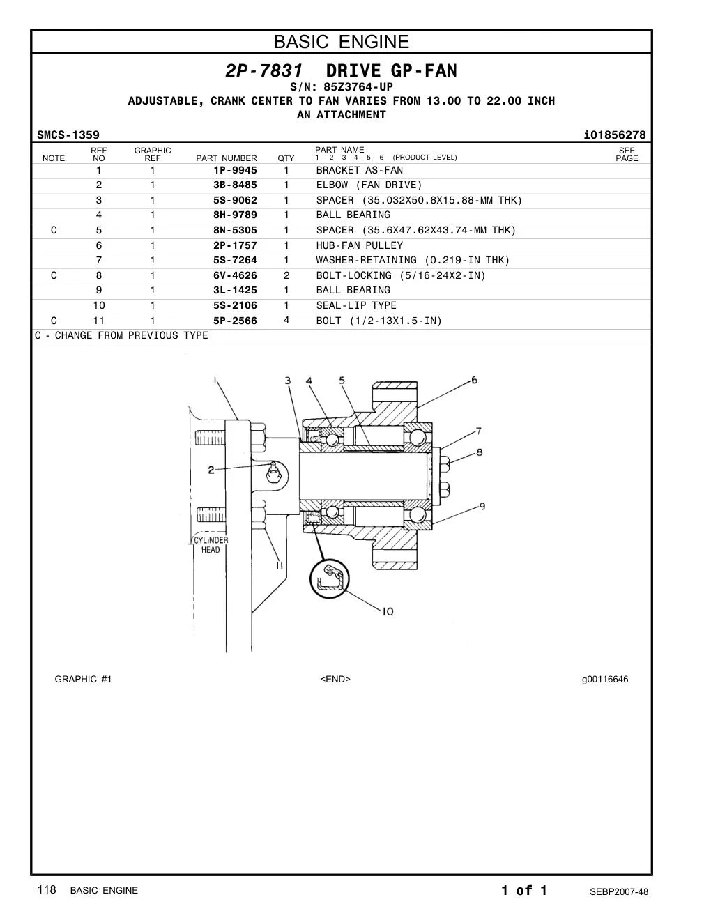 2P-1757 - HUB-FAN PULLEY