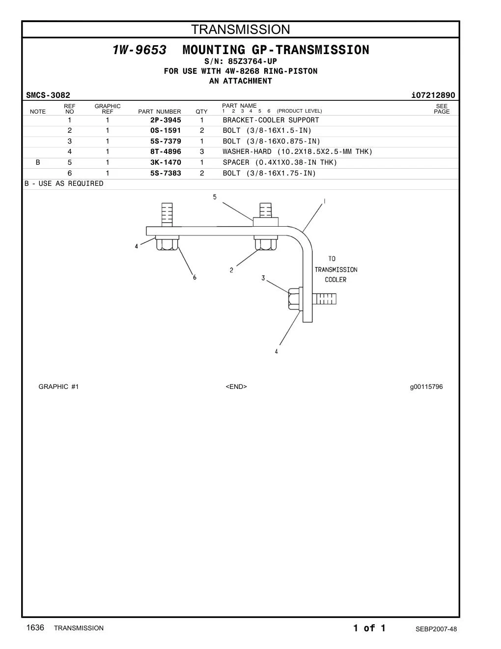 2P-3945 - BRACKET-COOLER SUPPORT