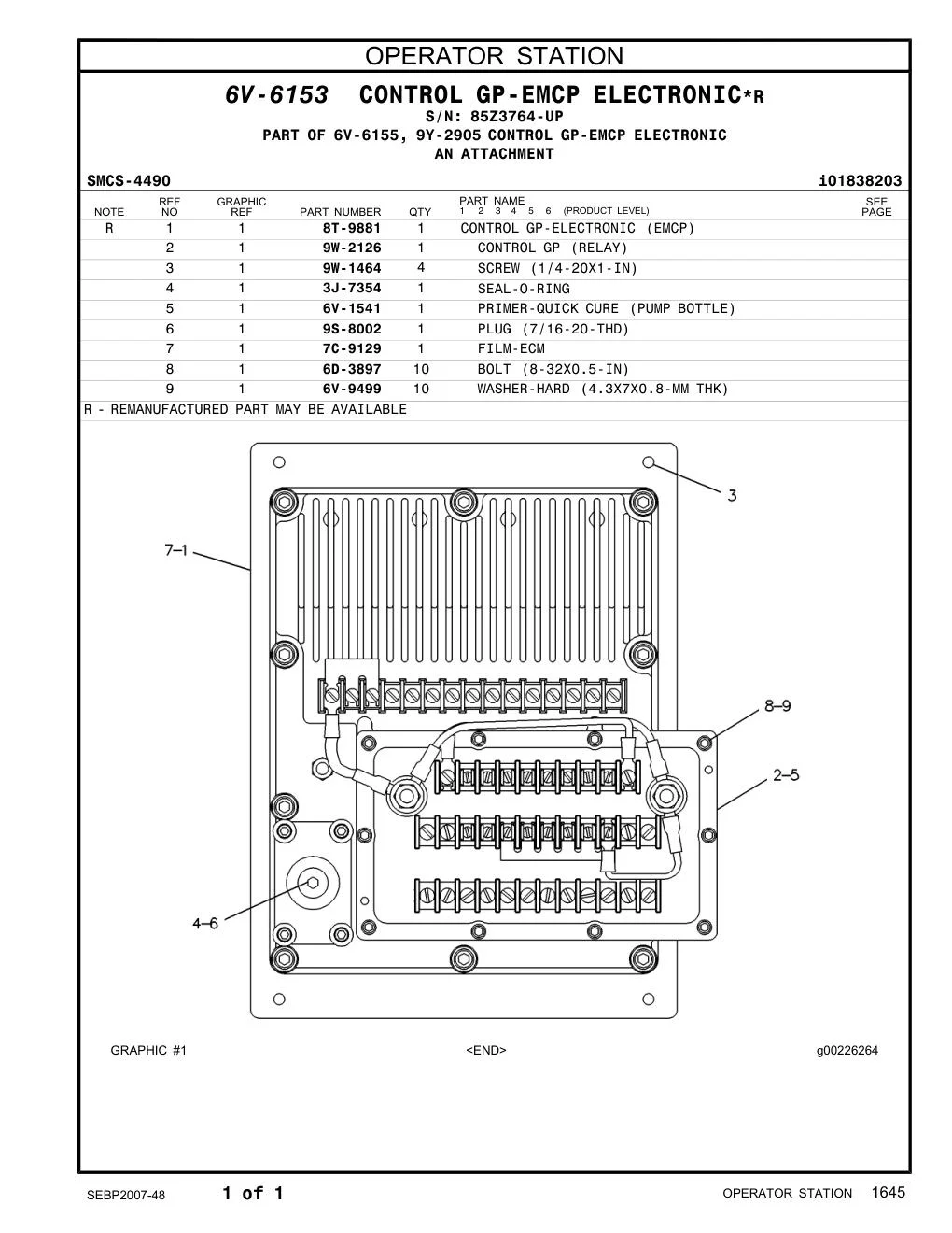 9W-2126 - CONTROL GP (RELAY)
