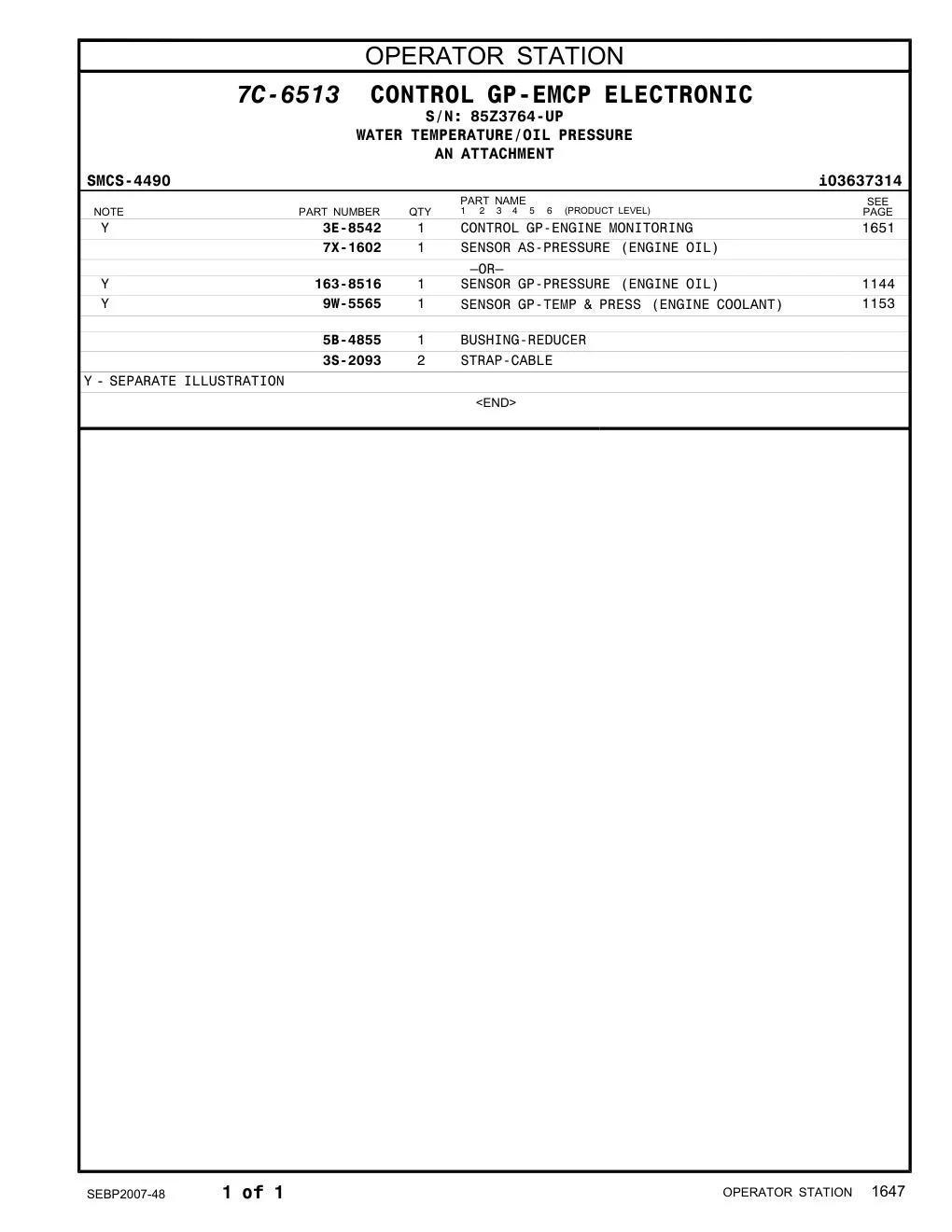 9W-5565 - SENSOR GP-TEMP & PRESS (ENGINE COOLANT)