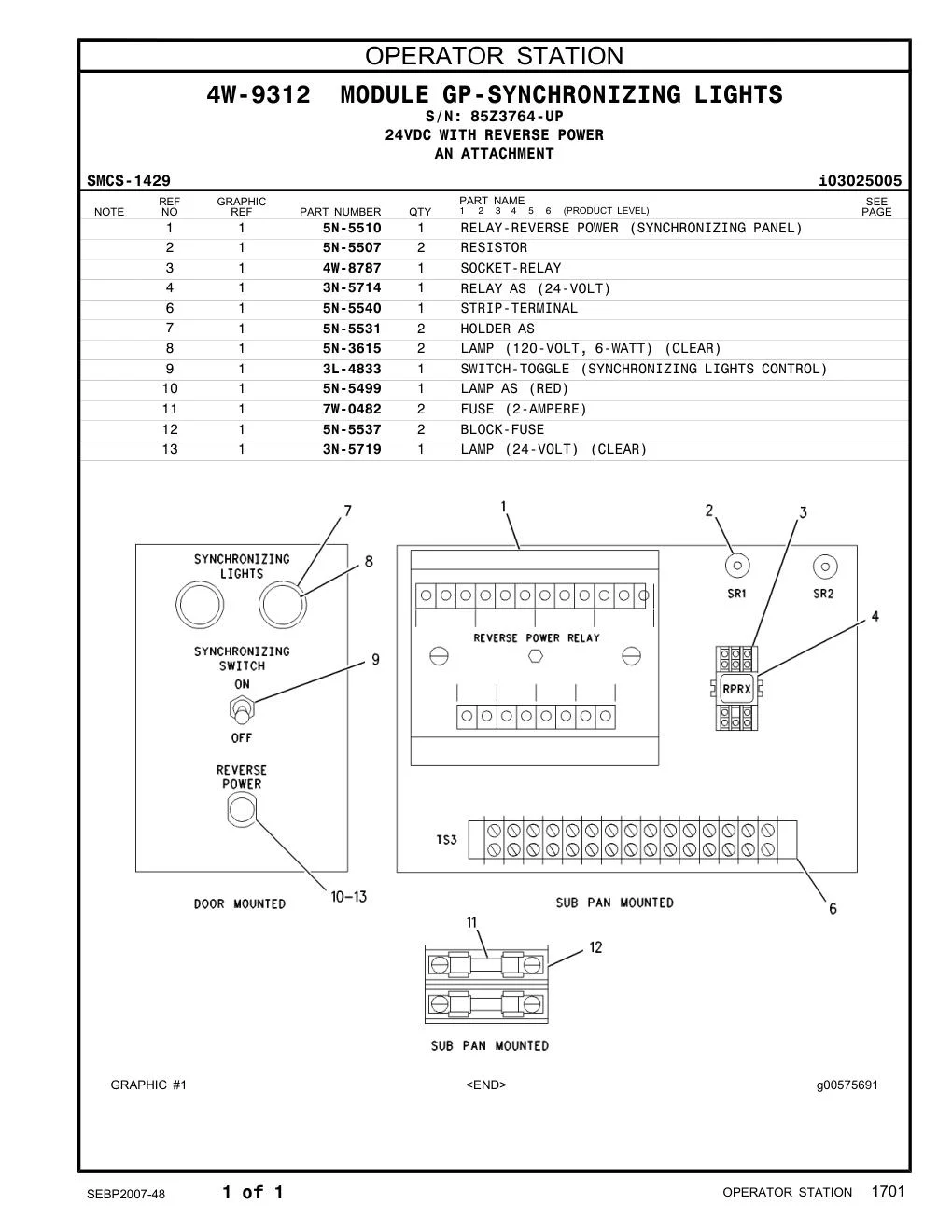 3L-4833 - SWITCH-TOGGLE (SYNCHRONIZING LIGHTS CONTROL)