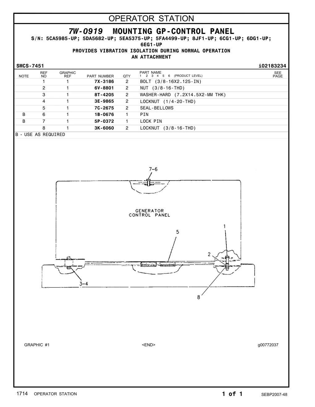 7X-3186 - BOLT (3/8-16X2.125-IN)