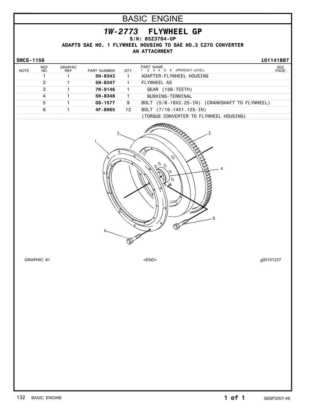 4F-8965 - BOLT (7/16-14X1.125-IN)