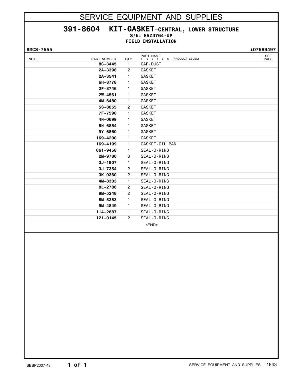 8N-6854 - GASKET