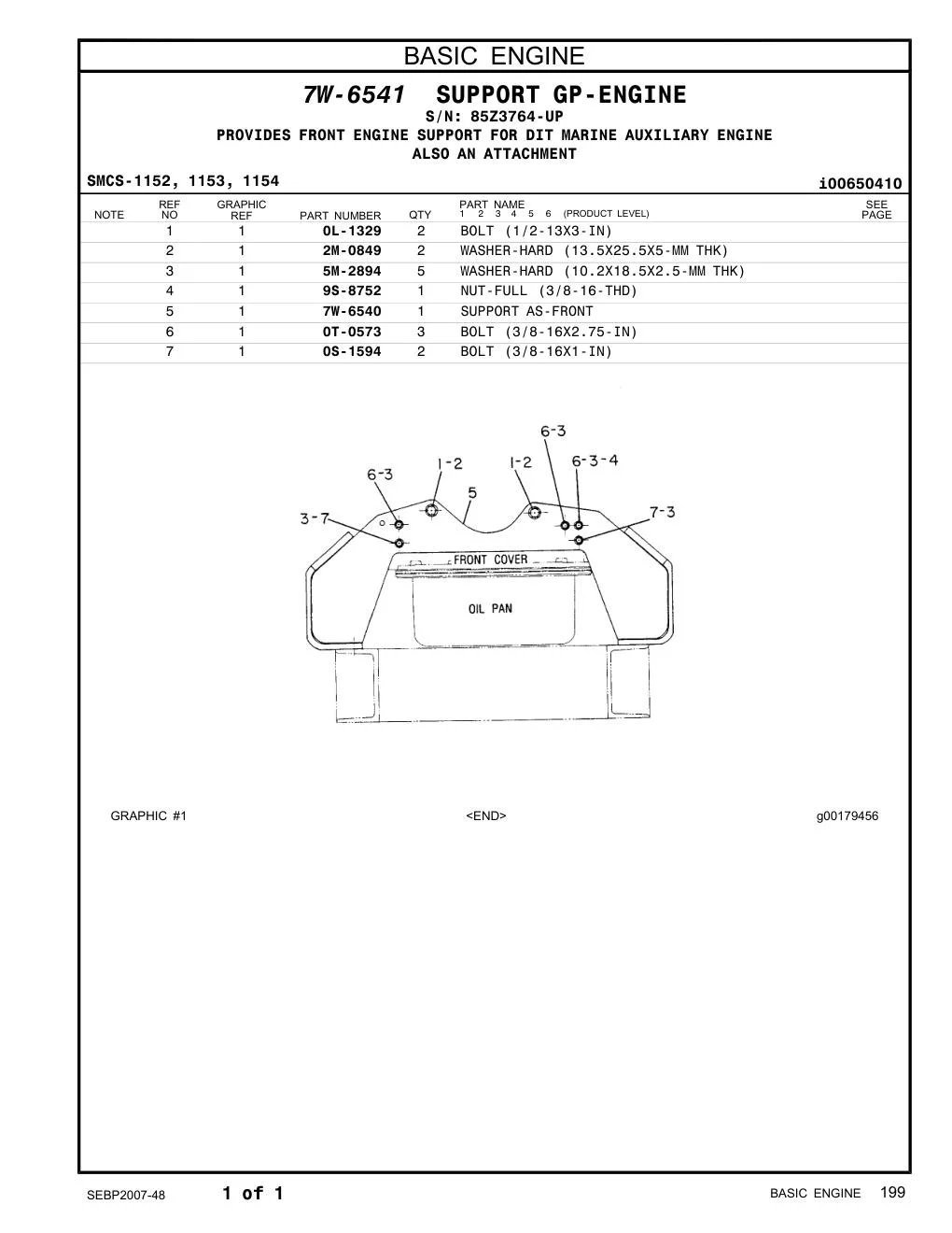 7W-6540 - SUPPORT AS-FRONT