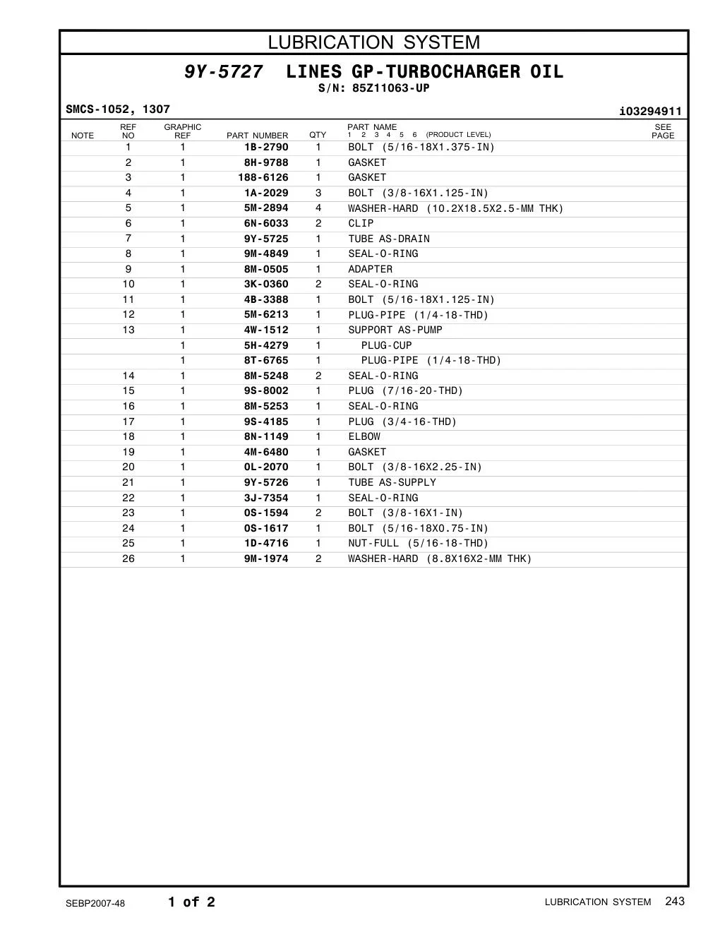 9Y-5726 - TUBE AS-SUPPLY
