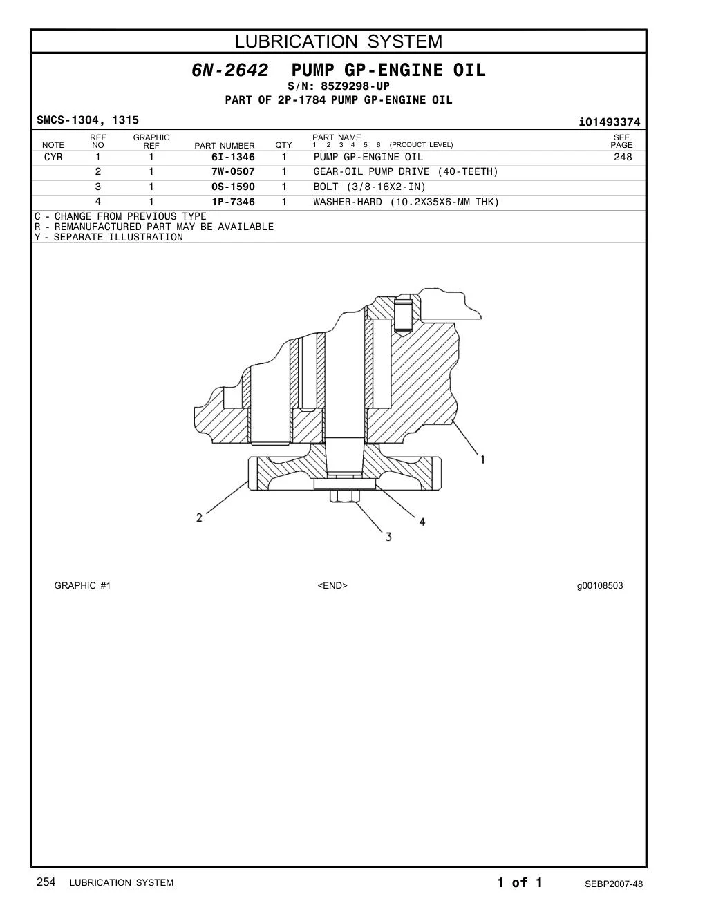 6I-1346 - PUMP GP-ENGINE OIL