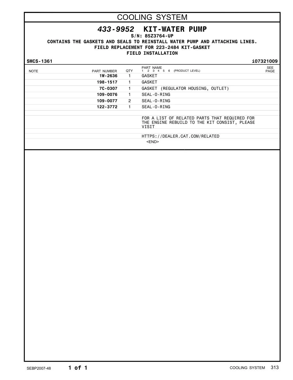 7C-0307 - GASKET (REGULATOR HOUSING, OUTLET)