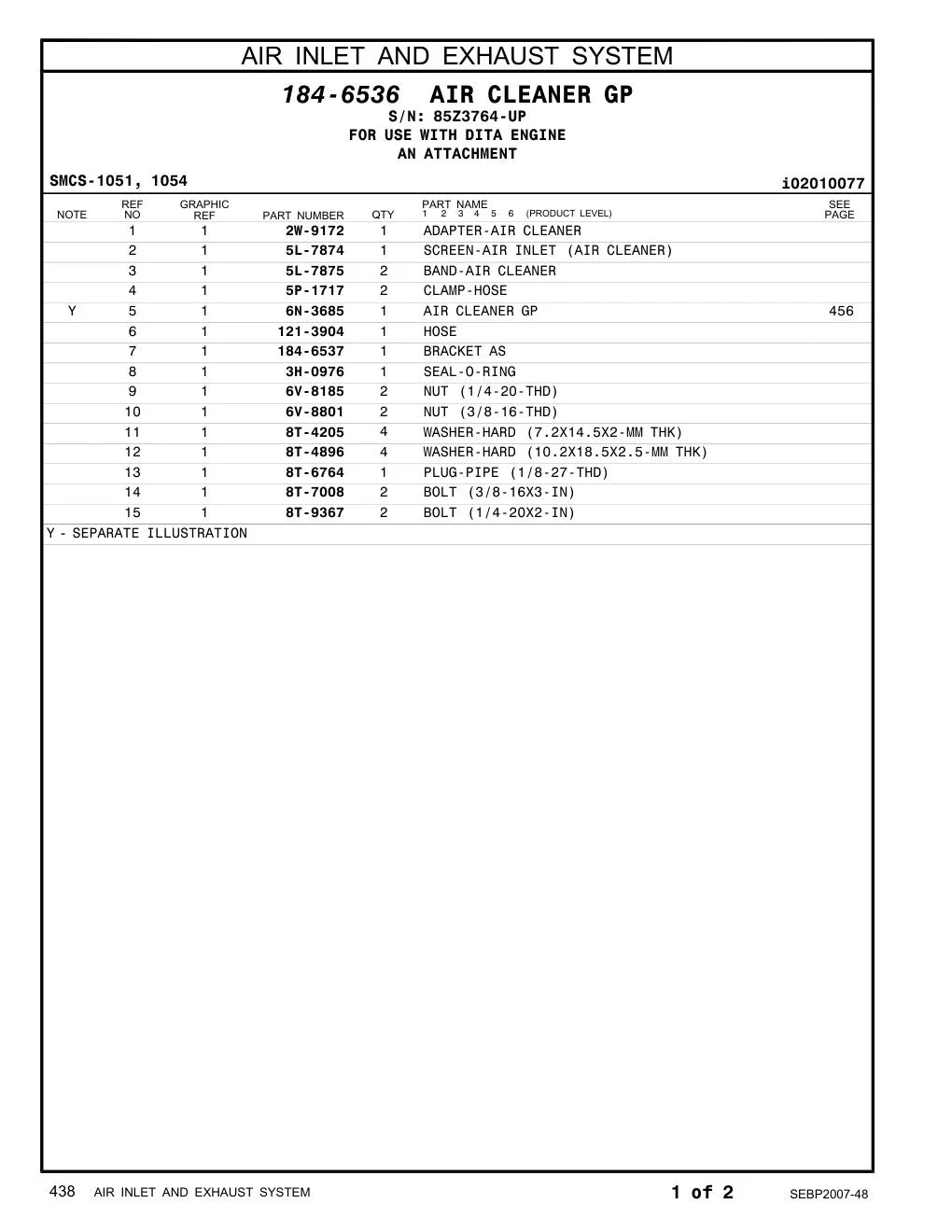 2W-9172 - ADAPTER-AIR CLEANER