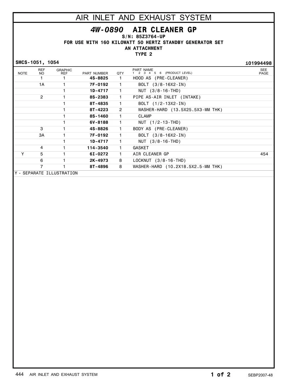 8T-4835 - BOLT (1/2-13X2-IN)