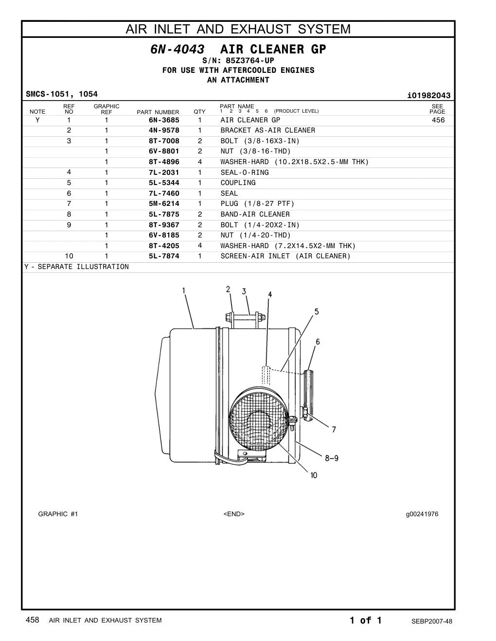 5L-5344 COUPLING · S/N 85Z3764-UP CAT parts manual diagram