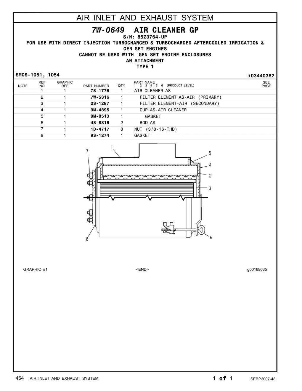 2S-1287 - FILTER ELEMENT-AIR (SECONDARY)