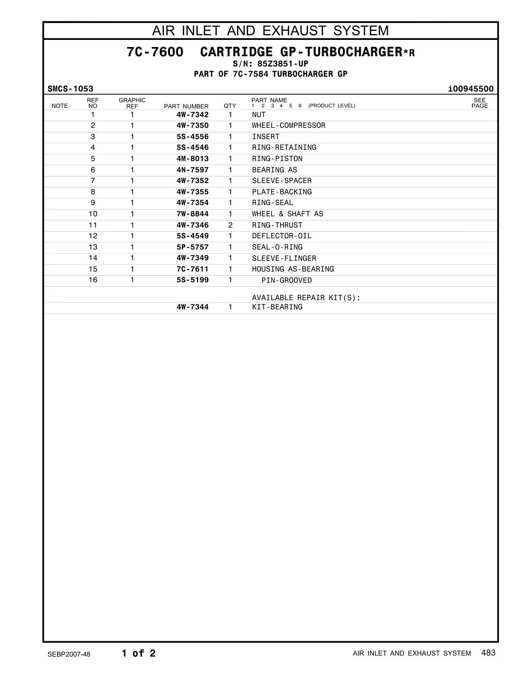 4W-7352 - SLEEVE-SPACER