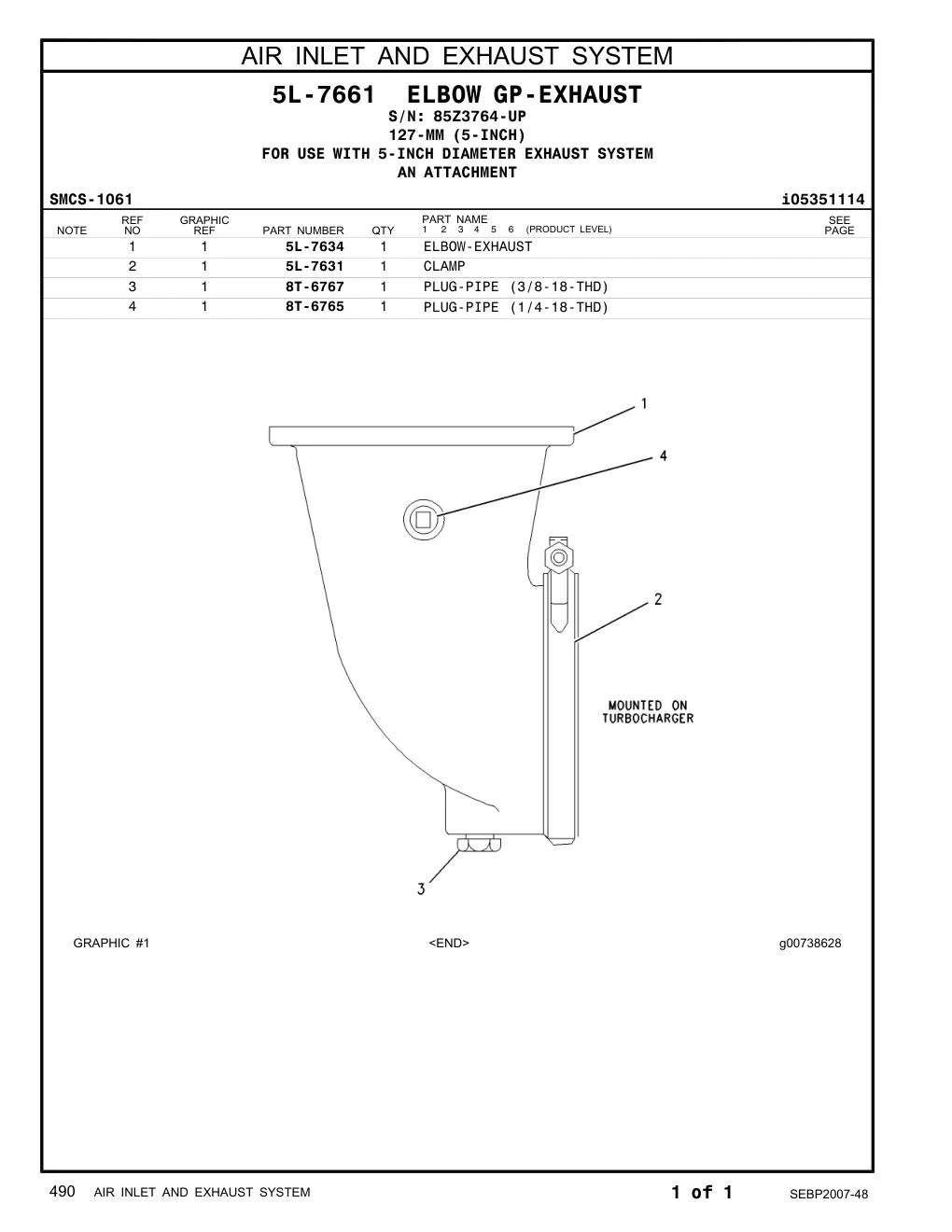 5L-7634 - ELBOW-EXHAUST