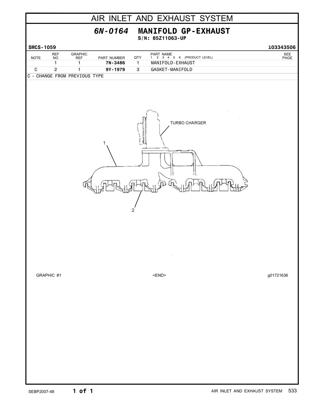7N-3486 - MANIFOLD-EXHAUST