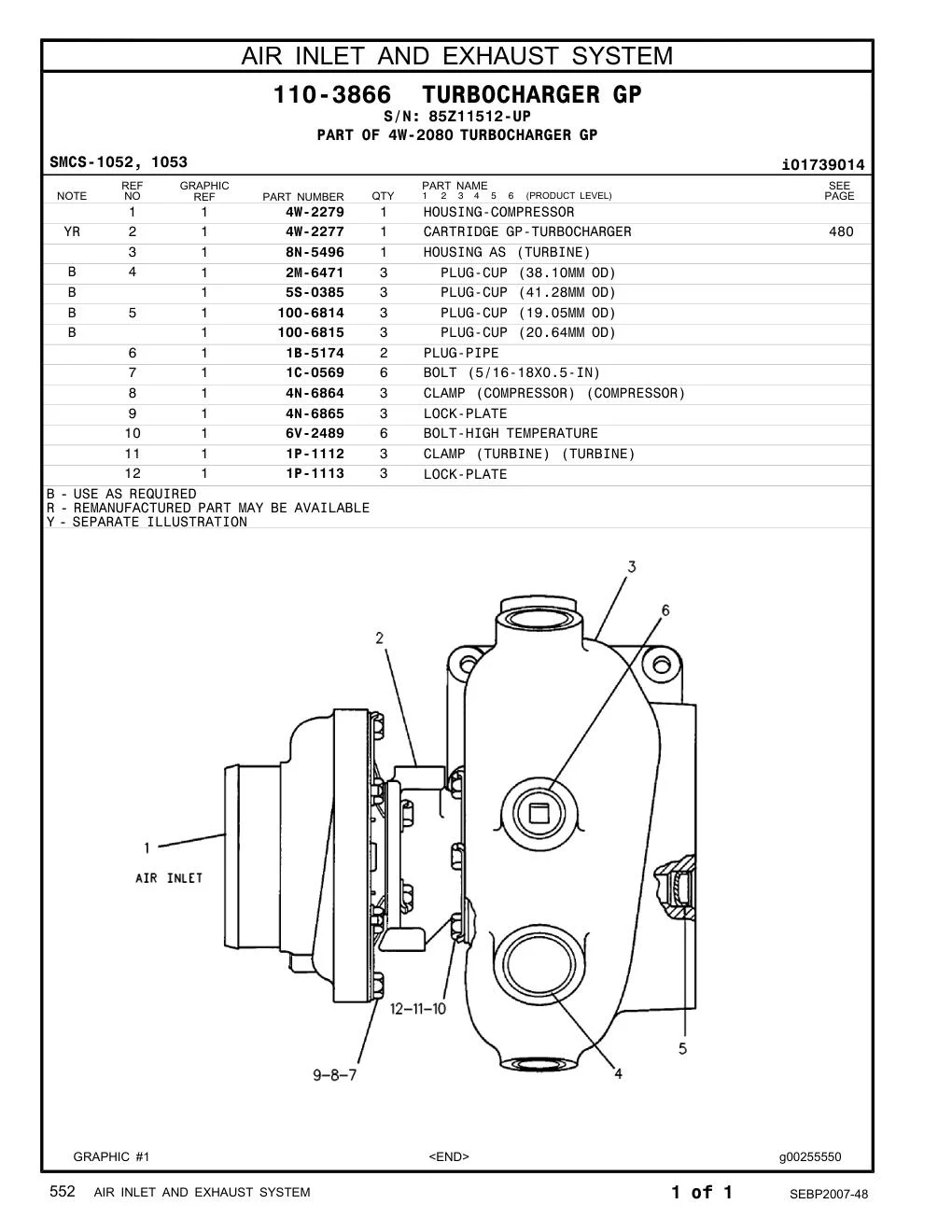 100-6814 PLUG-CUP (19.05MM OD) · S/N 85Z11512-UP CAT parts manual diagram