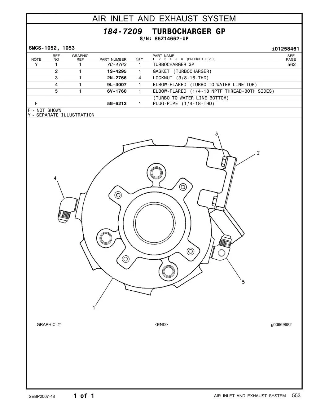 1S-4295 - GASKET (TURBOCHARGER)