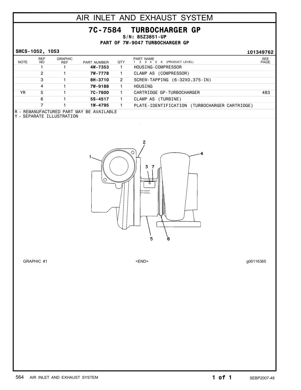 8H-3710 SCREW-TAPPING (6-32X0.375-IN) · S/N 85Z3851-UP CAT parts manual diagram