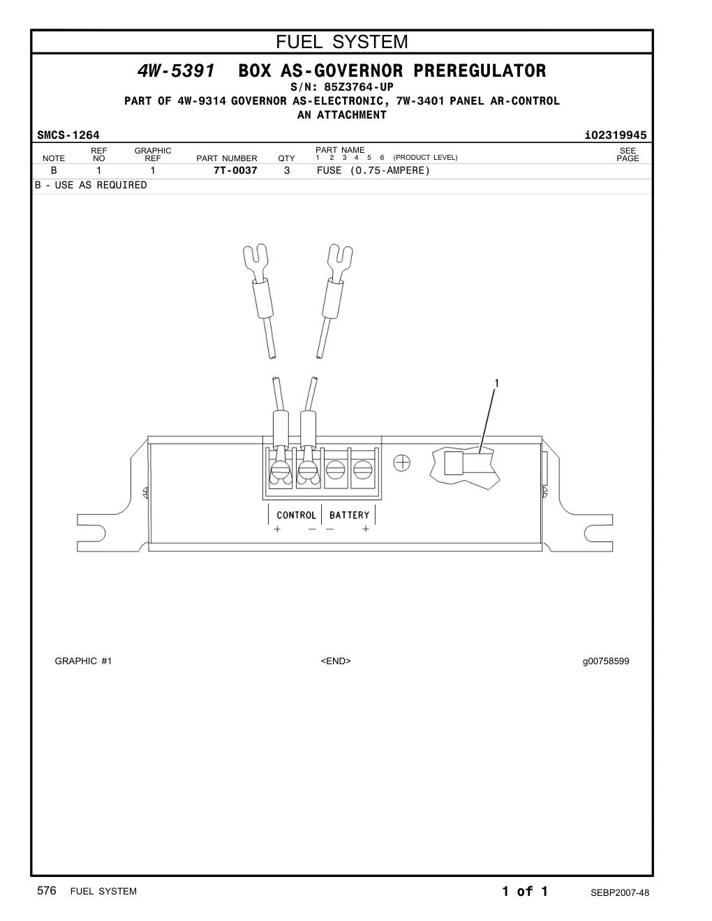 7T-0037 - FUSE (0.75-AMPERE)