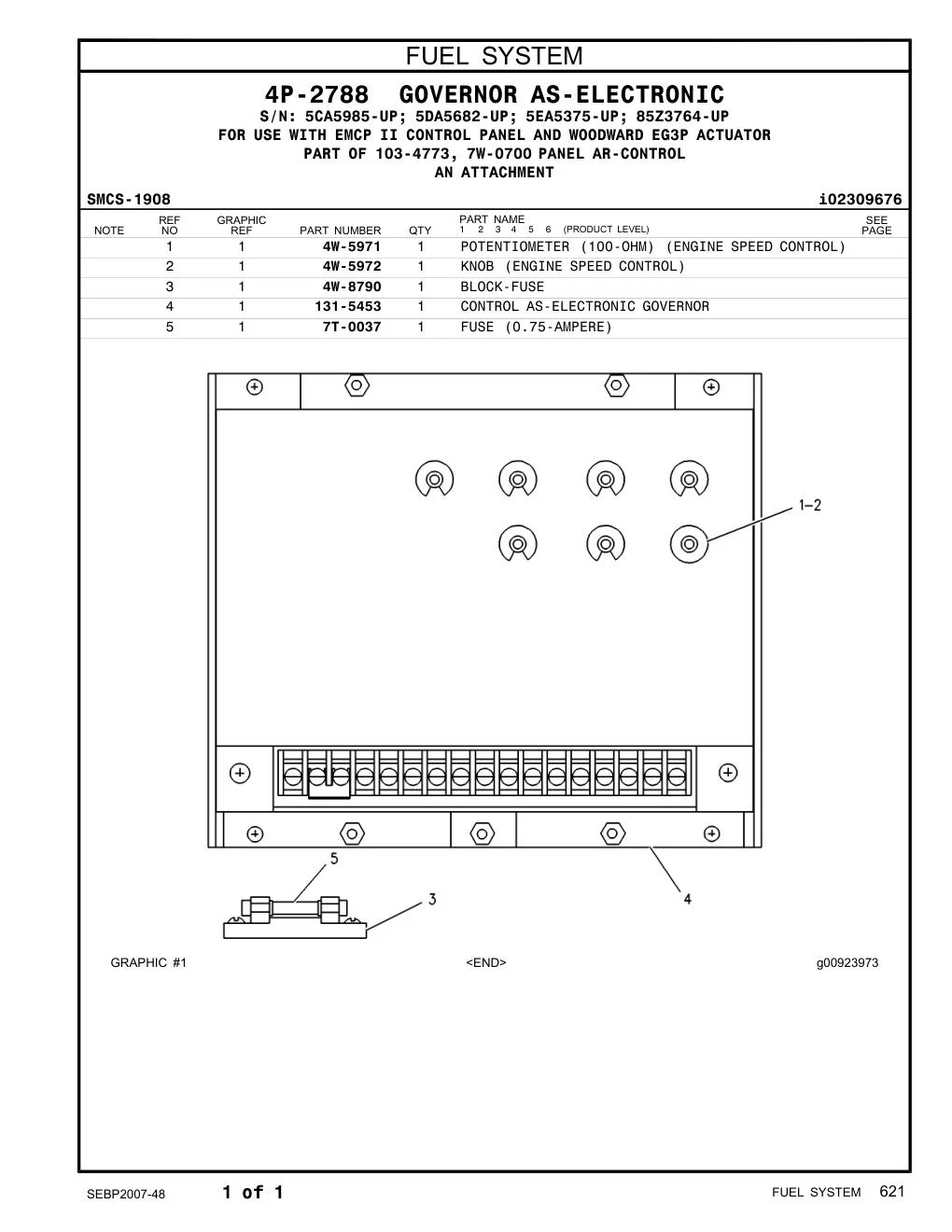 131-5453 CONTROL AS-ELECTRONIC GOVERNOR CAT parts manual diagram